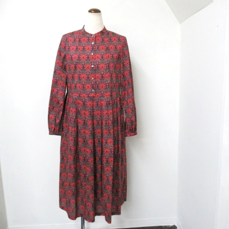 J.Sloane LIBERTY ウエスト切替ワンピース /ワイン3 【日本製】